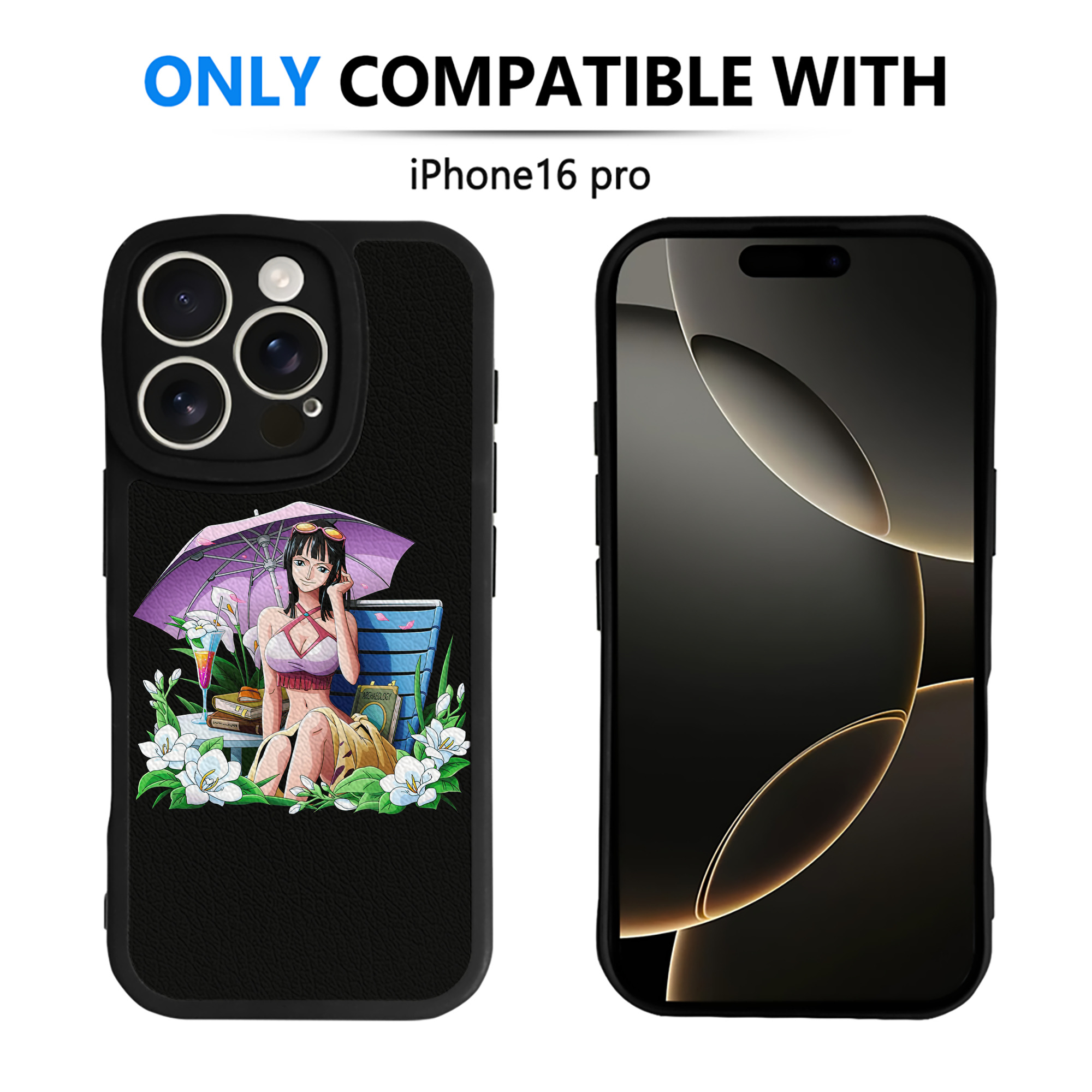 （画像用） ワンピース ニコ・ロビン ONE PIECE Nico Robin 【iPhone 16シリーズ対応】シリコンスマホケース（レザー調） 材質：シリコン